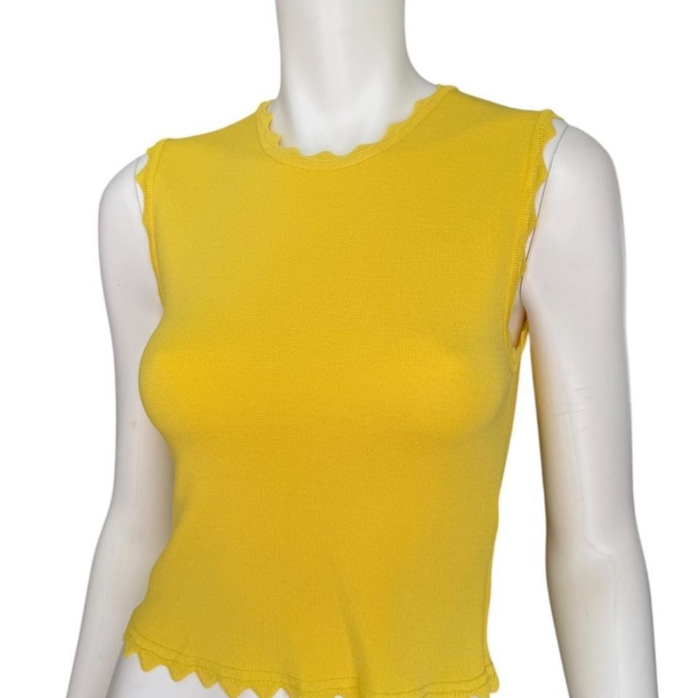 Zara Butter‎ Yellow Sleeveless Knit Hen Top Ribbed Fitted Tank M